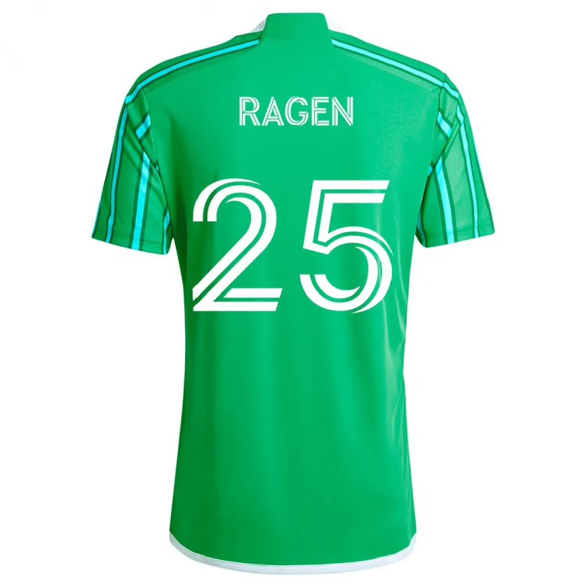 Danxen Enfant Maillot Jackson Ragen #25 Vert Blanc Tenues Domicile 2024/25 T-Shirt