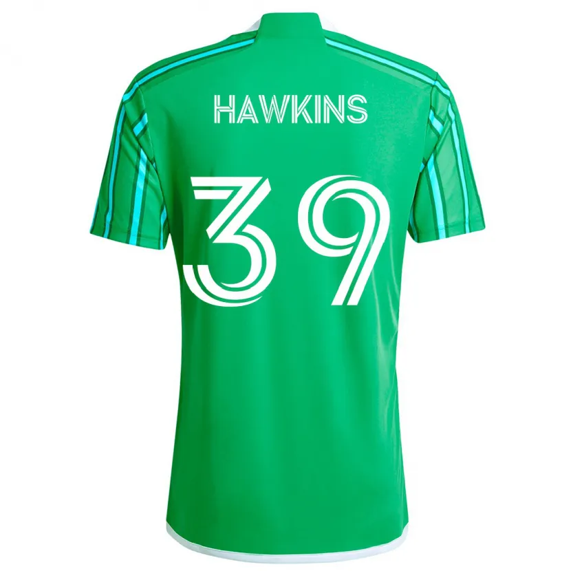 Danxen Enfant Maillot Stuart Hawkins #39 Vert Blanc Tenues Domicile 2024/25 T-Shirt