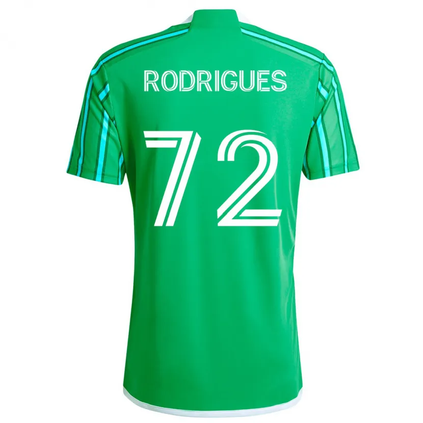 Danxen Enfant Maillot Braudílio Rodrigues #72 Vert Blanc Tenues Domicile 2024/25 T-Shirt