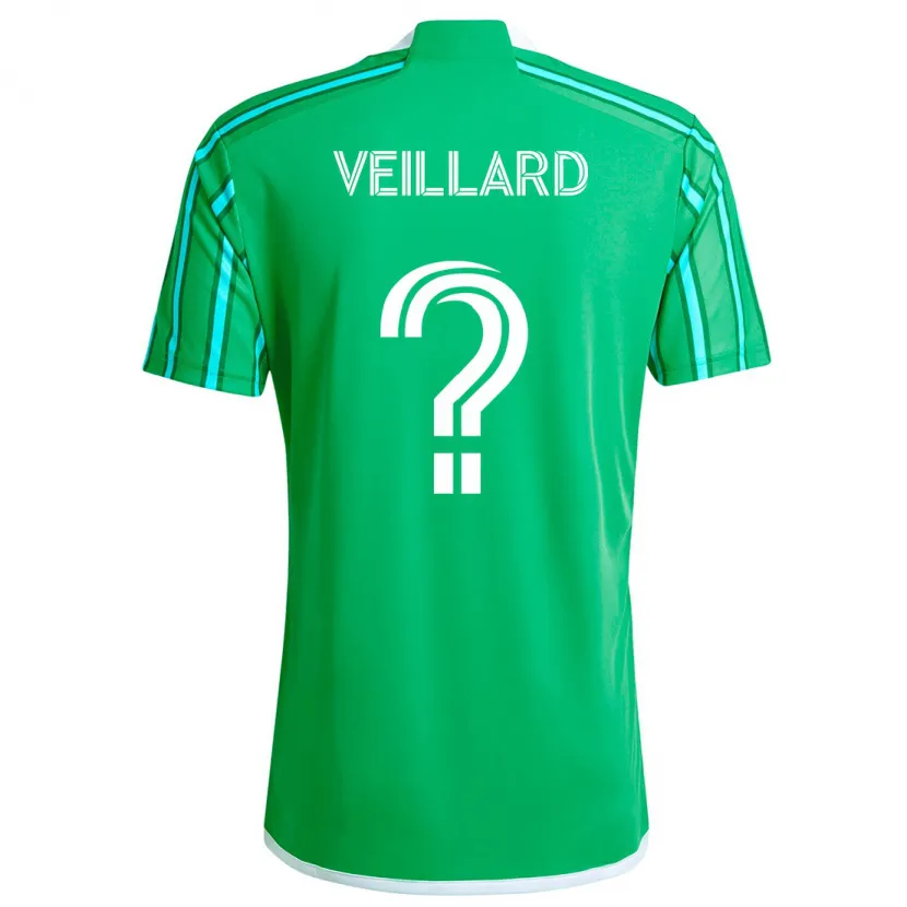 Danxen Enfant Maillot Etienne Veillard #0 Vert Blanc Tenues Domicile 2024/25 T-Shirt