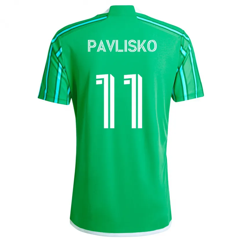 Danxen Enfant Maillot Kirsten Pavlisko #11 Vert Blanc Tenues Domicile 2024/25 T-Shirt