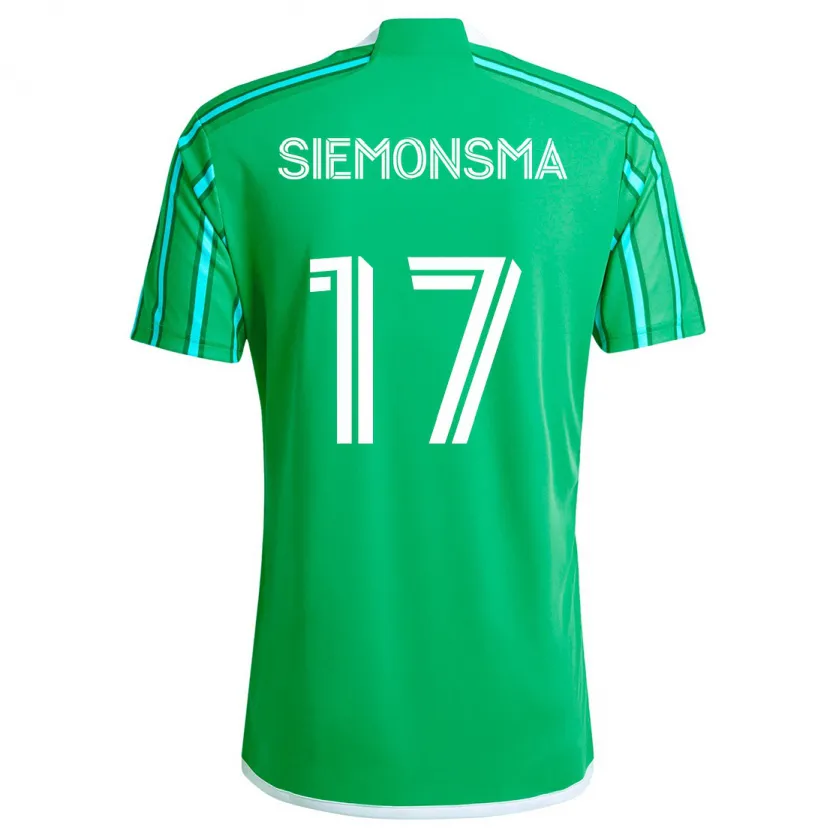 Danxen Enfant Maillot Sianna Siemonsma #17 Vert Blanc Tenues Domicile 2024/25 T-Shirt