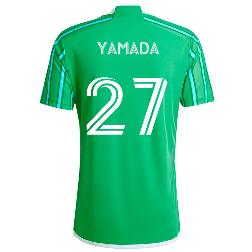 Danxen Enfant Maillot Hikari Yamada #27 Vert Blanc Tenues Domicile 2024/25 T-Shirt