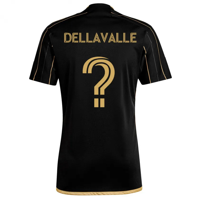 Danxen Enfant Maillot Lorenzo Dellavalle #0 Or Noir Tenues Domicile 2024/25 T-Shirt