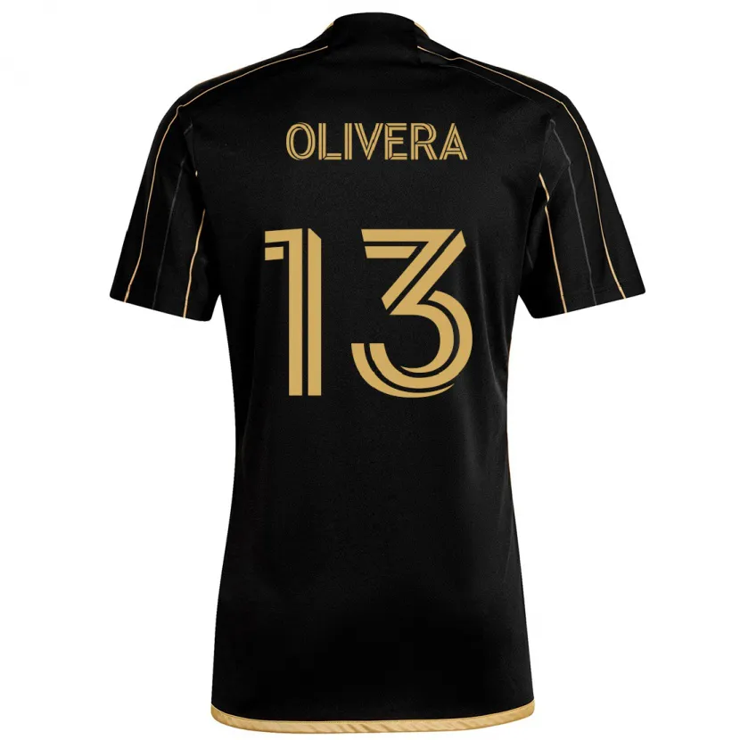 Danxen Enfant Maillot Cristian Olivera #13 Or Noir Tenues Domicile 2024/25 T-Shirt