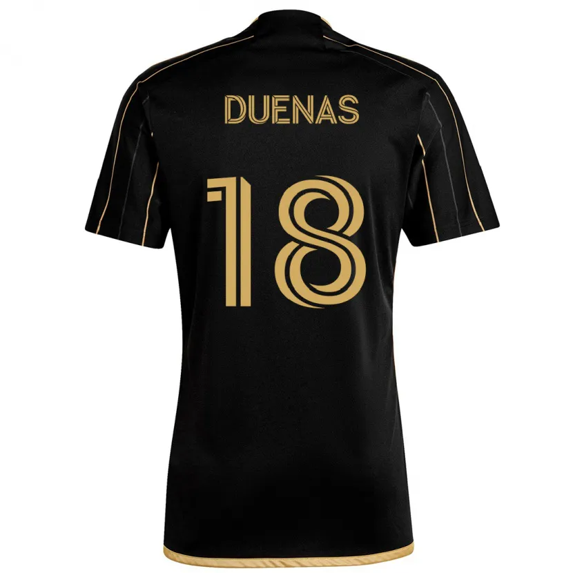 Danxen Enfant Maillot Érik Dueñas #18 Or Noir Tenues Domicile 2024/25 T-Shirt