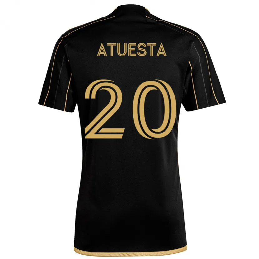 Danxen Enfant Maillot Eduard Atuesta #20 Or Noir Tenues Domicile 2024/25 T-Shirt