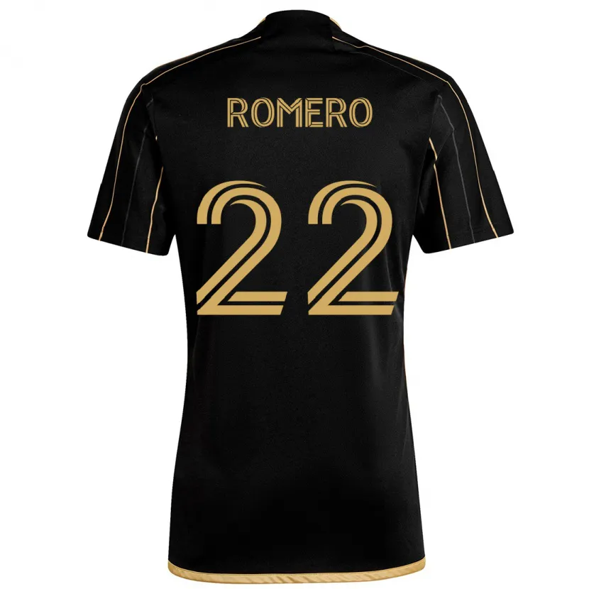 Danxen Enfant Maillot Abraham Romero #22 Or Noir Tenues Domicile 2024/25 T-Shirt