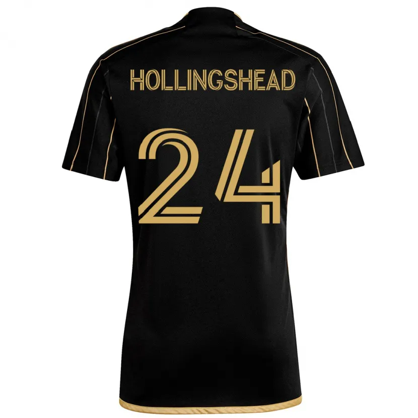 Danxen Enfant Maillot Ryan Hollingshead #24 Or Noir Tenues Domicile 2024/25 T-Shirt