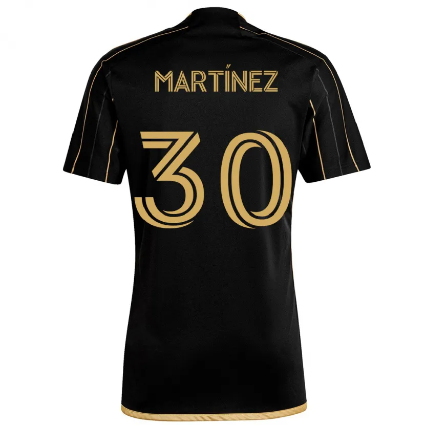 Danxen Enfant Maillot David Martínez #30 Or Noir Tenues Domicile 2024/25 T-Shirt