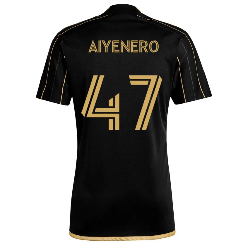 Danxen Enfant Maillot Marius Aiyenero #47 Or Noir Tenues Domicile 2024/25 T-Shirt