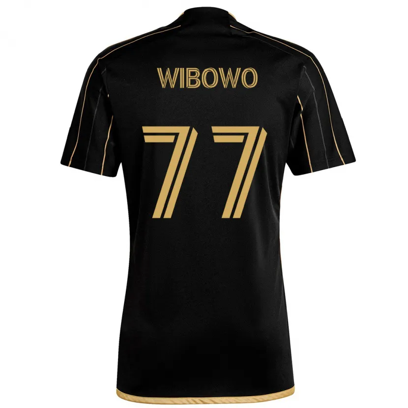 Danxen Enfant Maillot Adrian Wibowo #77 Or Noir Tenues Domicile 2024/25 T-Shirt