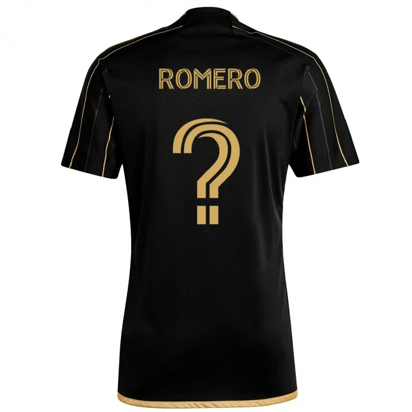 Danxen Enfant Maillot James Romero #0 Or Noir Tenues Domicile 2024/25 T-Shirt