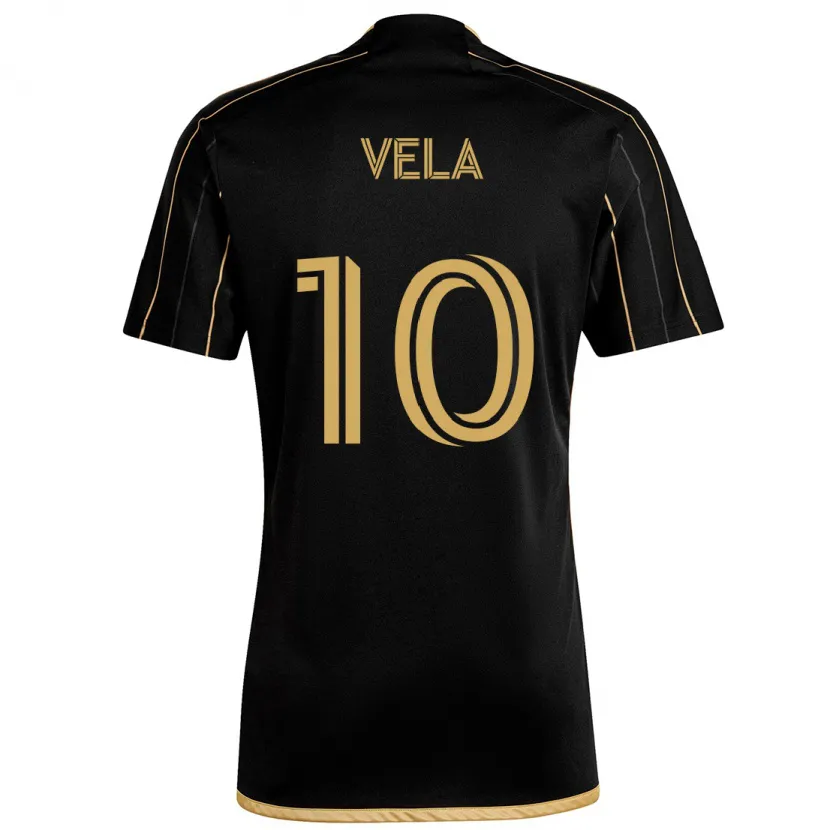 Danxen Enfant Maillot Carlos Vela #10 Or Noir Tenues Domicile 2024/25 T-Shirt