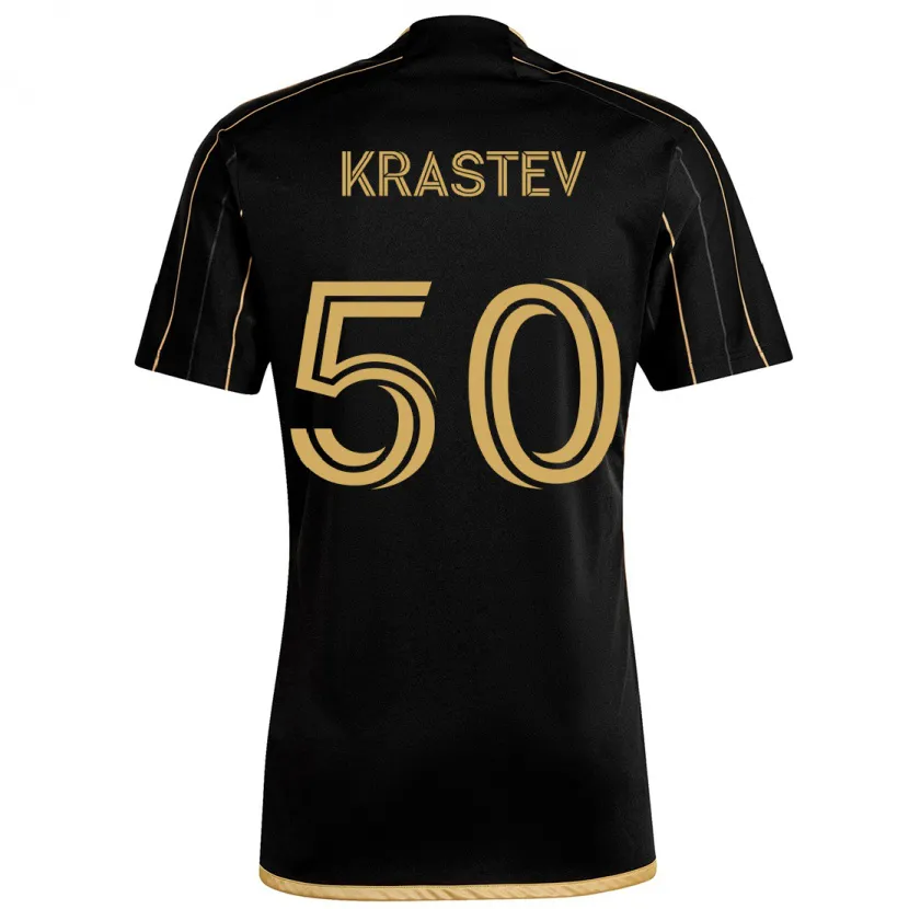 Danxen Enfant Maillot Filip Krastev #50 Or Noir Tenues Domicile 2024/25 T-Shirt