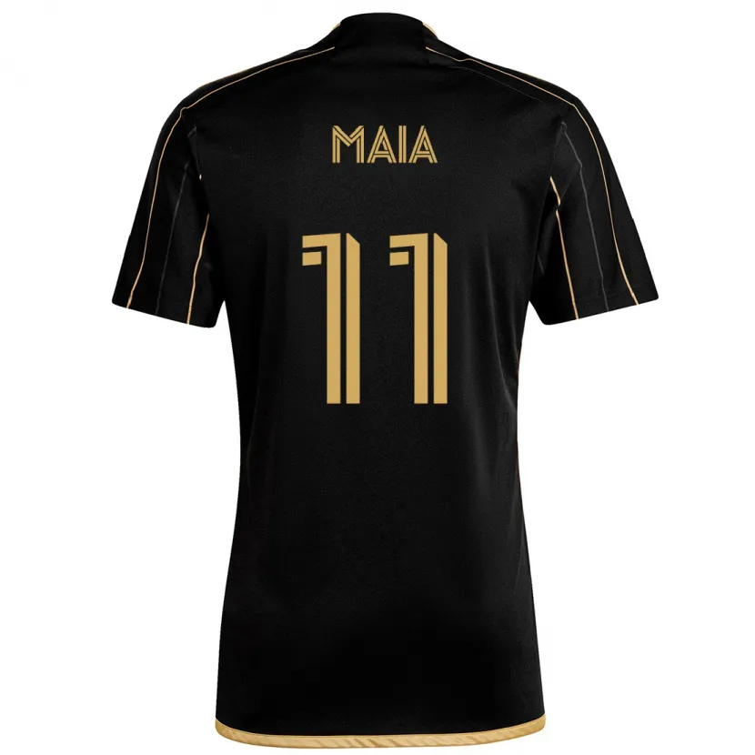 Danxen Enfant Maillot Matheus Maia #11 Or Noir Tenues Domicile 2024/25 T-Shirt