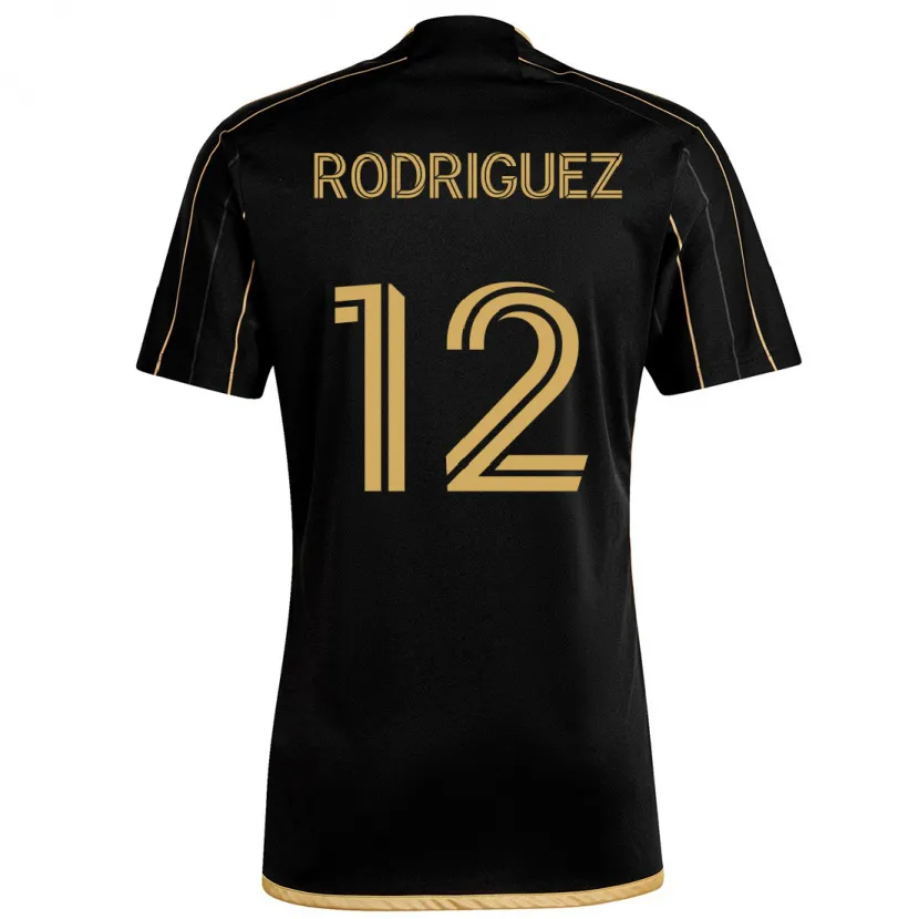 Danxen Enfant Maillot Jeremi Rodríguez #12 Or Noir Tenues Domicile 2024/25 T-Shirt