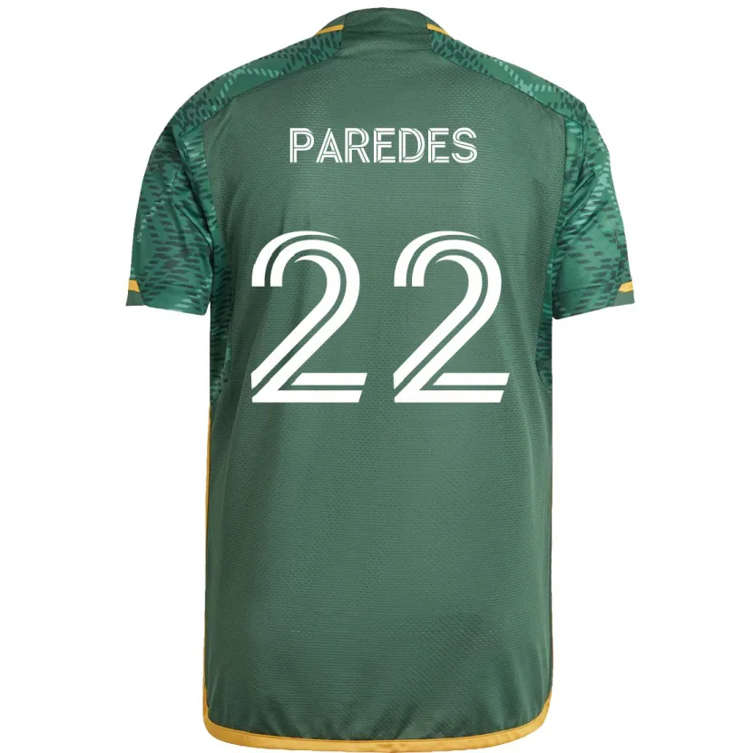 Danxen Enfant Maillot Cristhian Paredes #22 Vert Orange Tenues Domicile 2024/25 T-Shirt