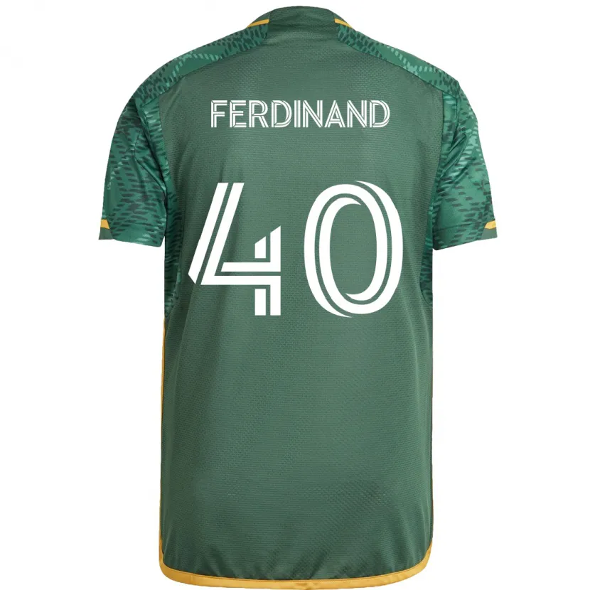 Danxen Enfant Maillot Keesean Ferdinand #40 Vert Orange Tenues Domicile 2024/25 T-Shirt