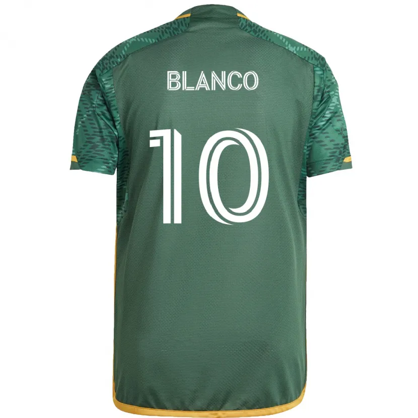 Danxen Enfant Maillot Sebastián Blanco #10 Vert Orange Tenues Domicile 2024/25 T-Shirt