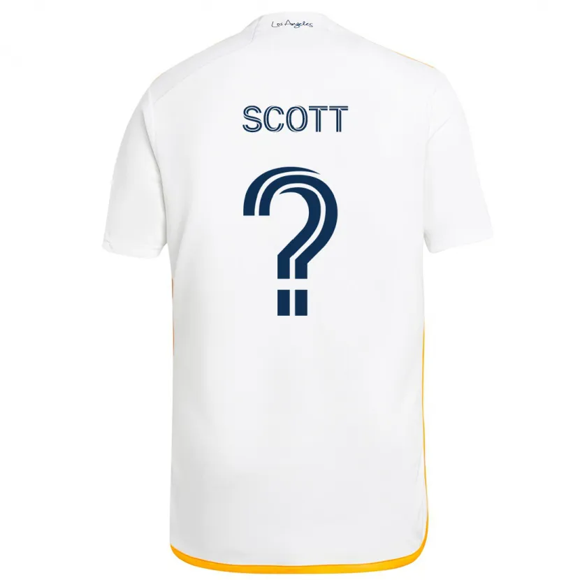 Danxen Enfant Maillot Brady Scott #0 Blanc Jaune Tenues Domicile 2024/25 T-Shirt