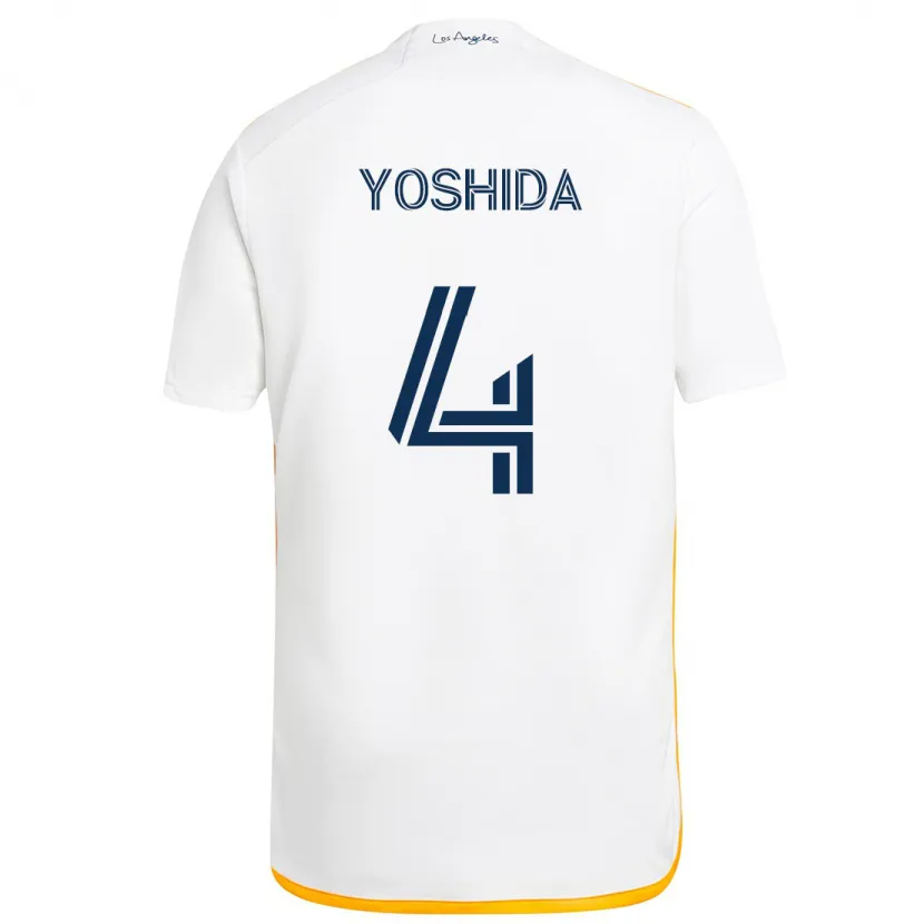 Danxen Enfant Maillot Maya Yoshida #4 Blanc Jaune Tenues Domicile 2024/25 T-Shirt