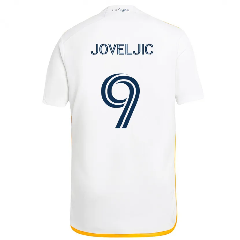 Danxen Enfant Maillot Dejan Joveljic #9 Blanc Jaune Tenues Domicile 2024/25 T-Shirt