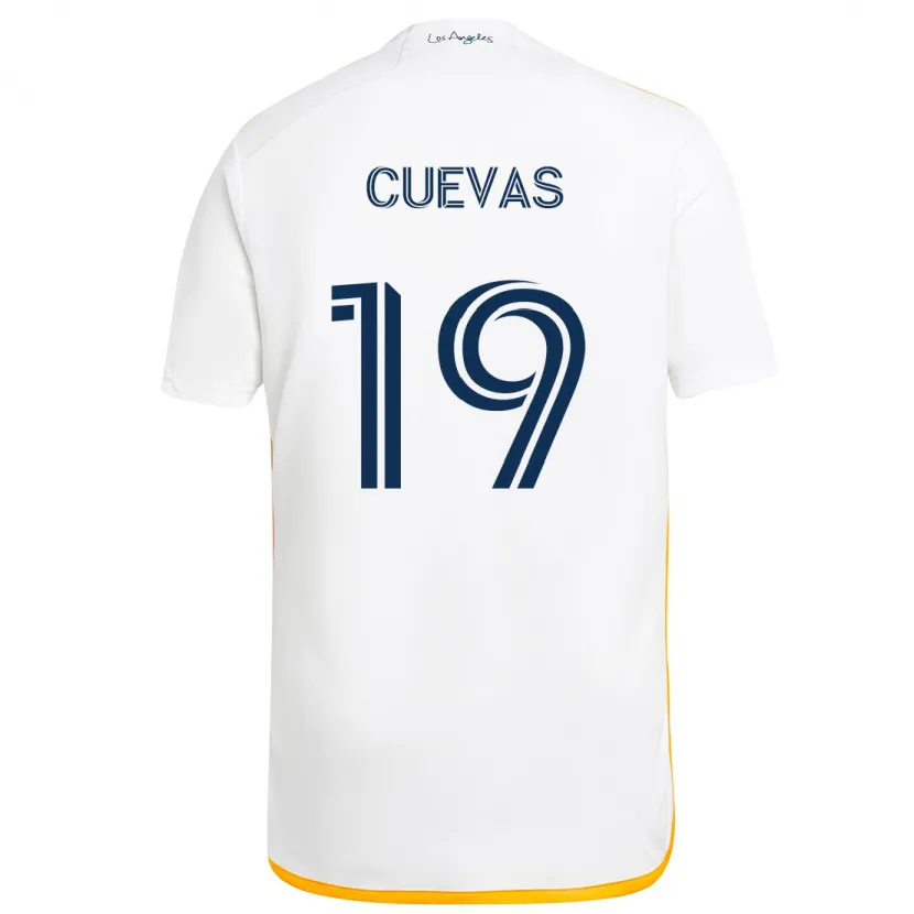 Danxen Enfant Maillot Mauricio Cuevas #19 Blanc Jaune Tenues Domicile 2024/25 T-Shirt