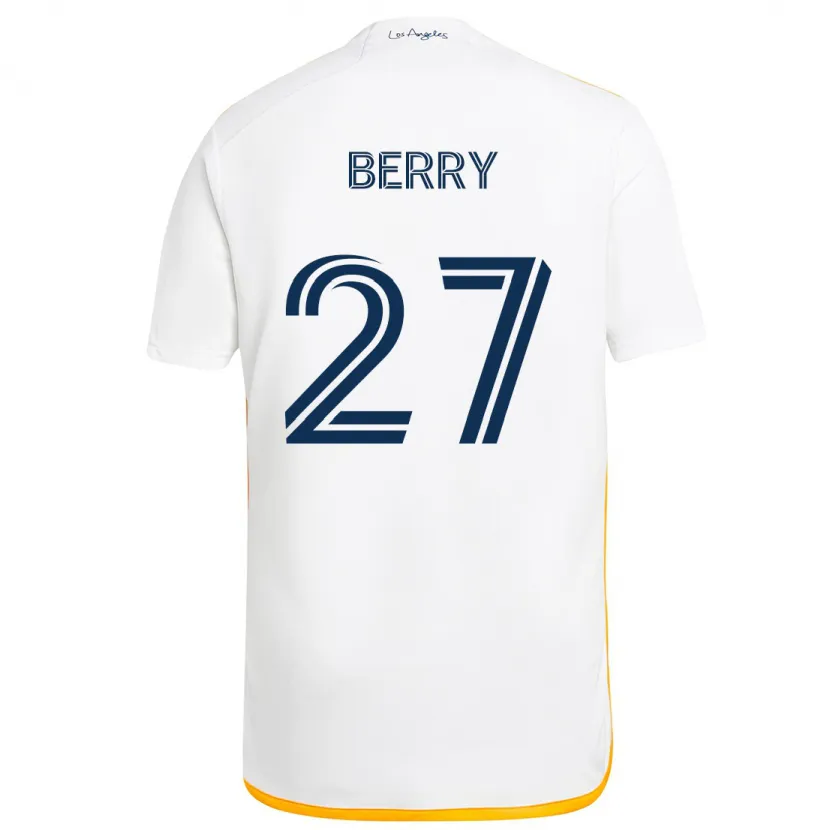 Danxen Enfant Maillot Miguel Berry #27 Blanc Jaune Tenues Domicile 2024/25 T-Shirt