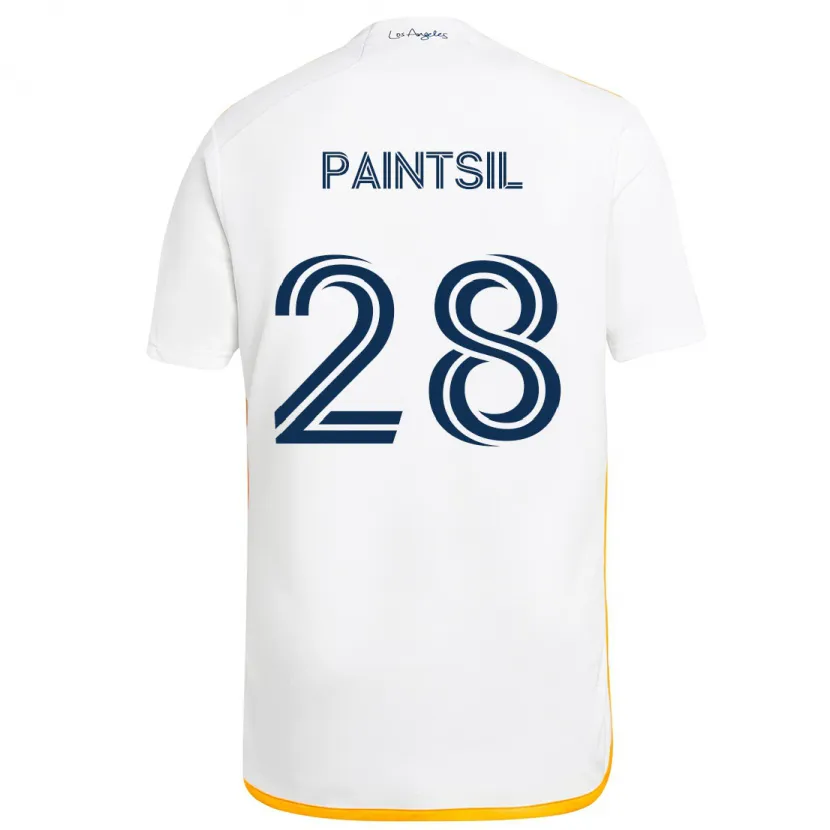 Danxen Enfant Maillot Joseph Paintsil #28 Blanc Jaune Tenues Domicile 2024/25 T-Shirt