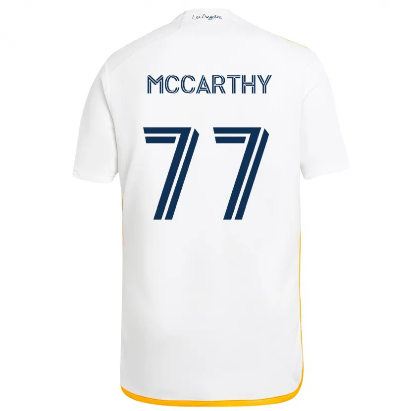 Danxen Enfant Maillot John Mccarthy #77 Blanc Jaune Tenues Domicile 2024/25 T-Shirt