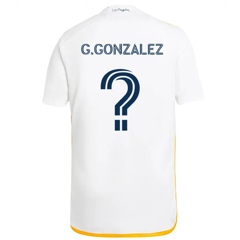 Danxen Enfant Maillot Gustavo Gonzalez #0 Blanc Jaune Tenues Domicile 2024/25 T-Shirt