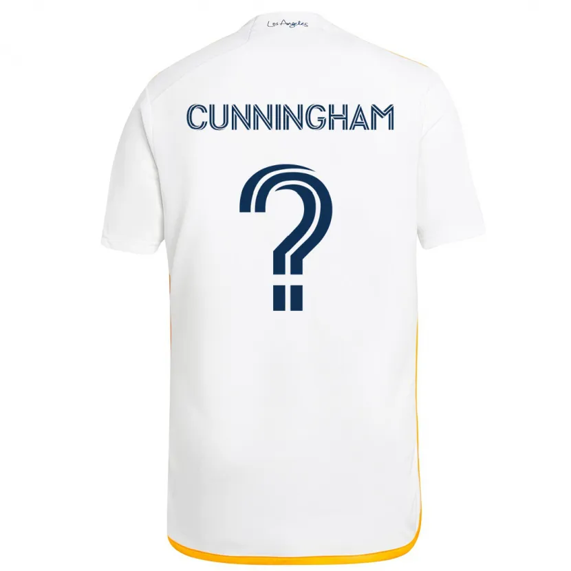 Danxen Enfant Maillot Joaquin Cunningham #0 Blanc Jaune Tenues Domicile 2024/25 T-Shirt