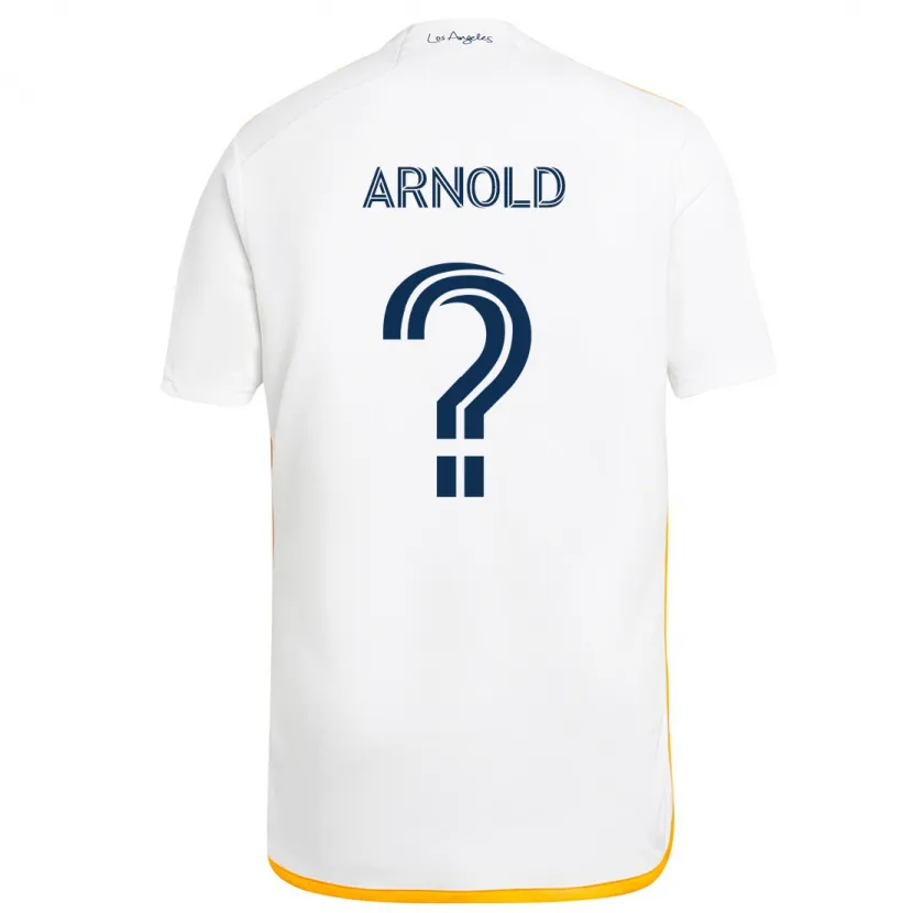 Danxen Enfant Maillot Gabriel Arnold #0 Blanc Jaune Tenues Domicile 2024/25 T-Shirt