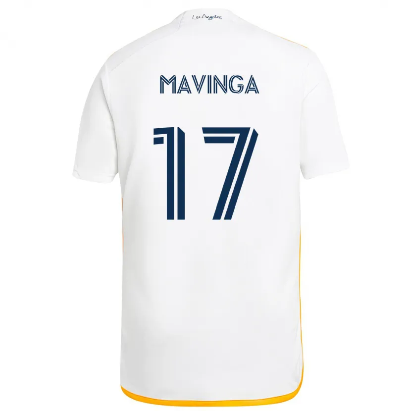 Danxen Enfant Maillot Chris Mavinga #17 Blanc Jaune Tenues Domicile 2024/25 T-Shirt