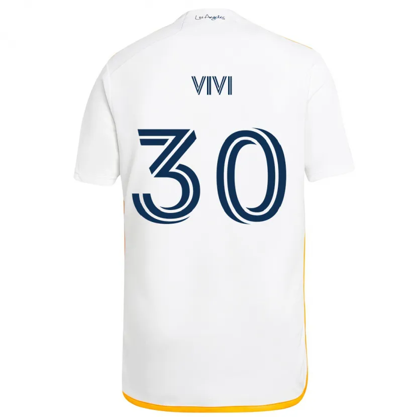 Danxen Enfant Maillot Gino Vivi #30 Blanc Jaune Tenues Domicile 2024/25 T-Shirt