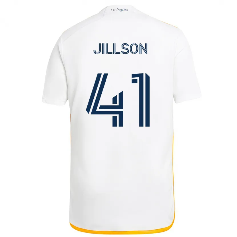 Danxen Enfant Maillot Simon Jillson #41 Blanc Jaune Tenues Domicile 2024/25 T-Shirt