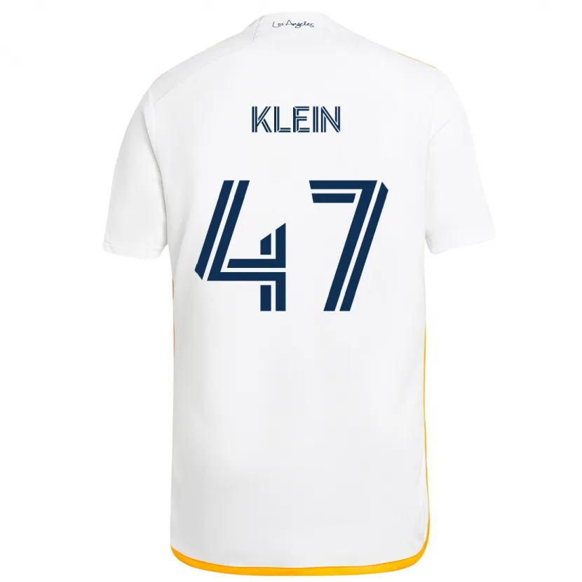 Danxen Enfant Maillot Carson Klein #47 Blanc Jaune Tenues Domicile 2024/25 T-Shirt