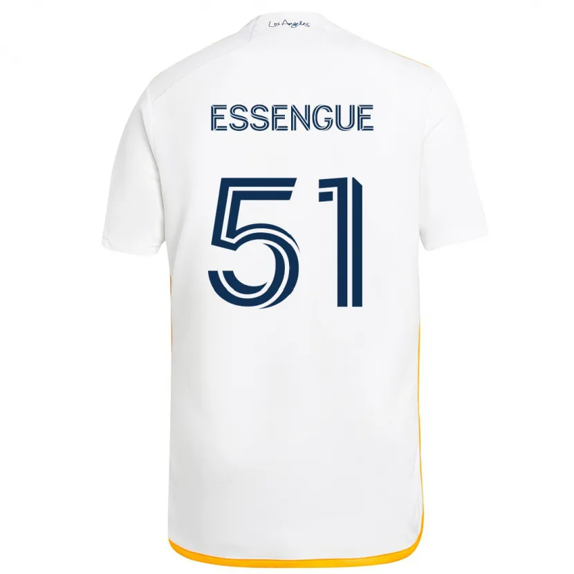 Danxen Enfant Maillot Ascel Essengue #51 Blanc Jaune Tenues Domicile 2024/25 T-Shirt