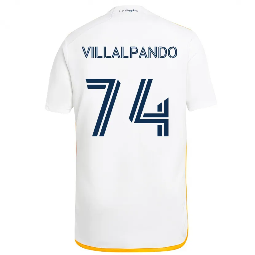 Danxen Enfant Maillot Sergio Villalpando #74 Blanc Jaune Tenues Domicile 2024/25 T-Shirt