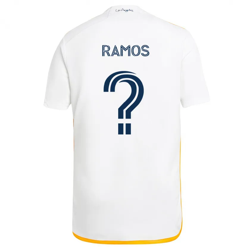 Danxen Enfant Maillot Rubén Ramos #0 Blanc Jaune Tenues Domicile 2024/25 T-Shirt