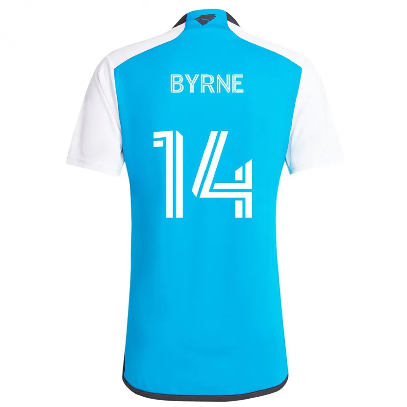 Danxen Enfant Maillot Nathan Byrne #14 Bleu Blanc Tenues Domicile 2024/25 T-Shirt