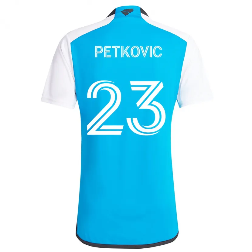 Danxen Enfant Maillot Nikola Petkovic #23 Bleu Blanc Tenues Domicile 2024/25 T-Shirt