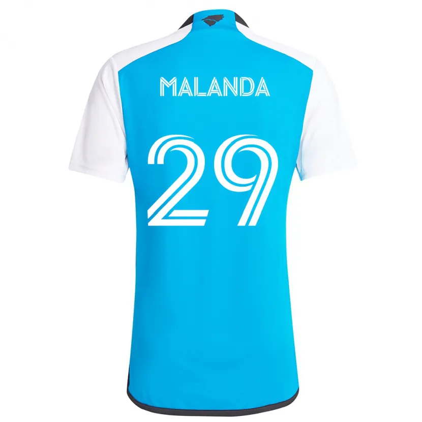 Danxen Enfant Maillot Adilson Malanda #29 Bleu Blanc Tenues Domicile 2024/25 T-Shirt