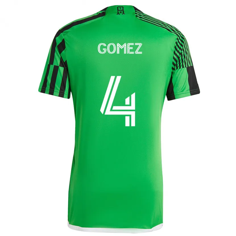 Danxen Enfant Maillot Antonio Gomez #4 Vert Noir Tenues Domicile 2024/25 T-Shirt