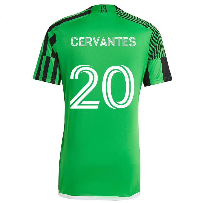 Danxen Enfant Maillot Aaron Cervantes #20 Vert Noir Tenues Domicile 2024/25 T-Shirt