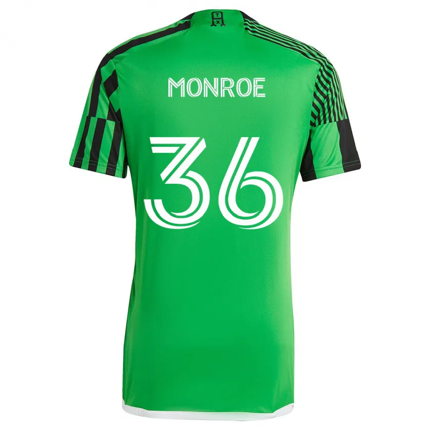 Danxen Enfant Maillot Greg Monroe #36 Vert Noir Tenues Domicile 2024/25 T-Shirt