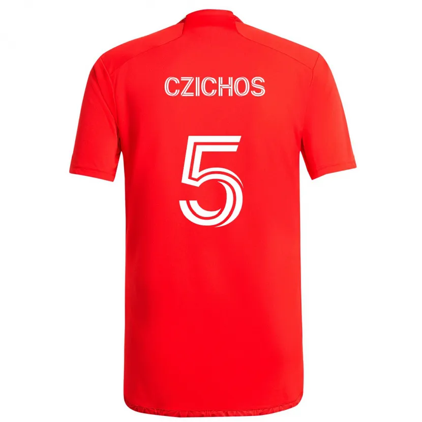 Danxen Enfant Maillot Rafael Czichos #5 Rouge Blanc Tenues Domicile 2024/25 T-Shirt