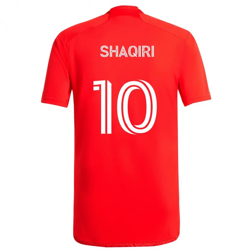 Danxen Enfant Maillot Xherdan Shaqiri #10 Rouge Blanc Tenues Domicile 2024/25 T-Shirt