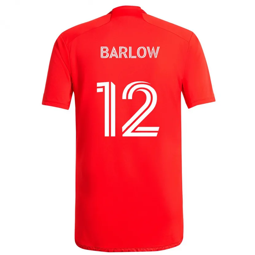 Danxen Enfant Maillot Tom Barlow #12 Rouge Blanc Tenues Domicile 2024/25 T-Shirt